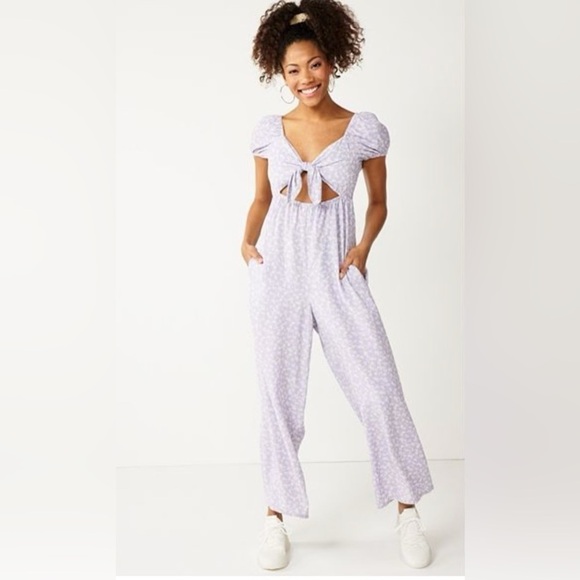 Rewind Pants - Rewind Floral Open Front Jumpsuit l SIZE M